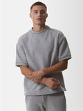 Fleece Oversized T-Shirt | Light Grey Melange