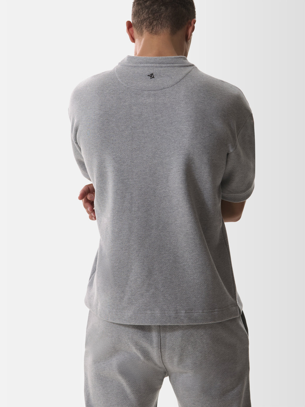 Fleece Oversized T-Shirt | Light Grey Melange
