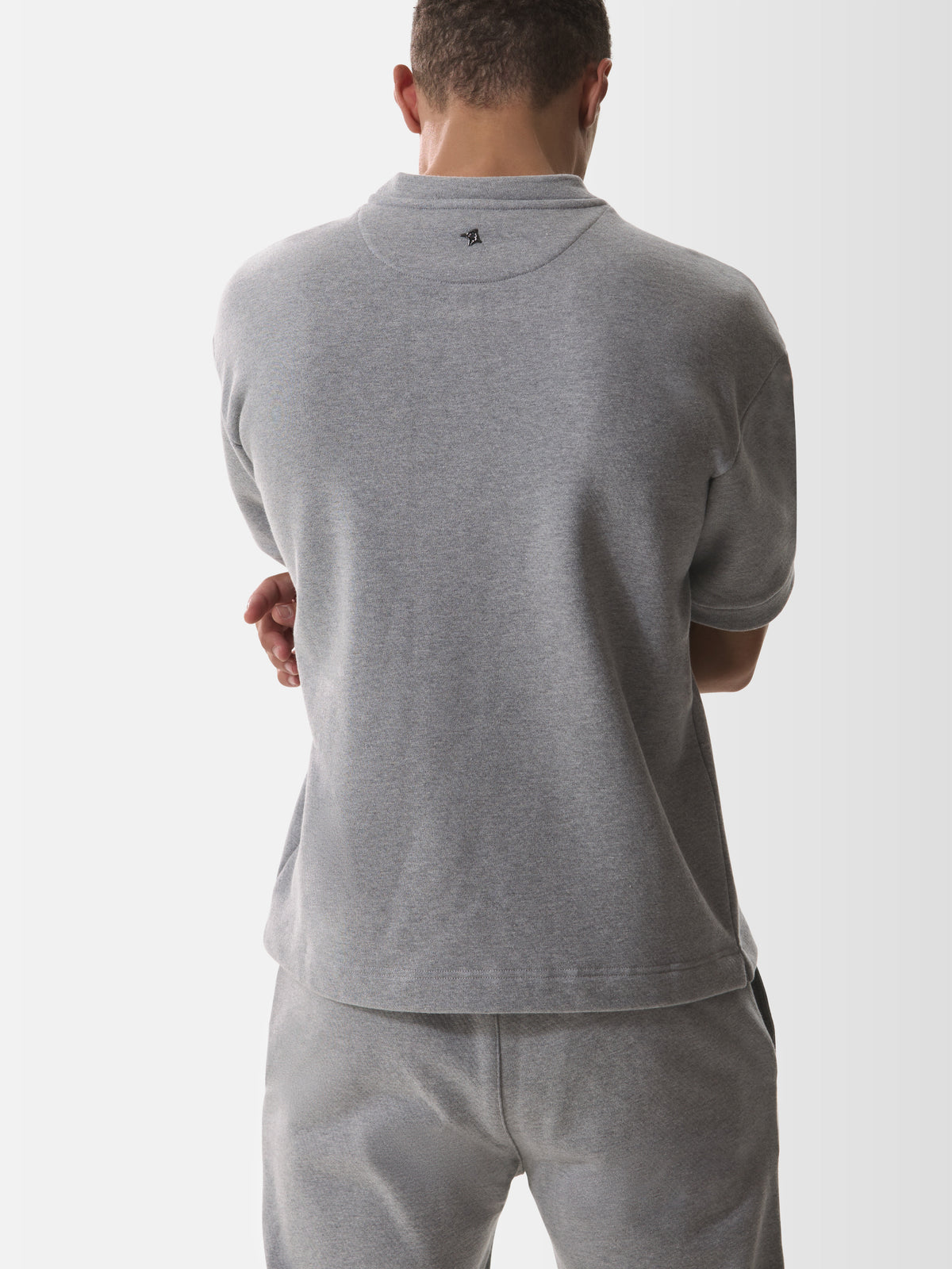 Fleece Oversized T-Shirt | Light Grey Melange