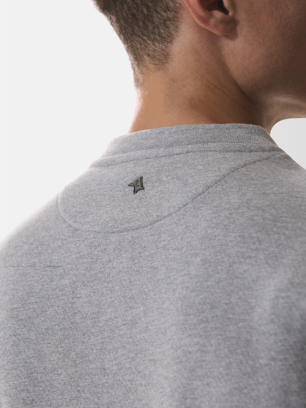 Fleece Oversized T-Shirt | Light Grey Melange