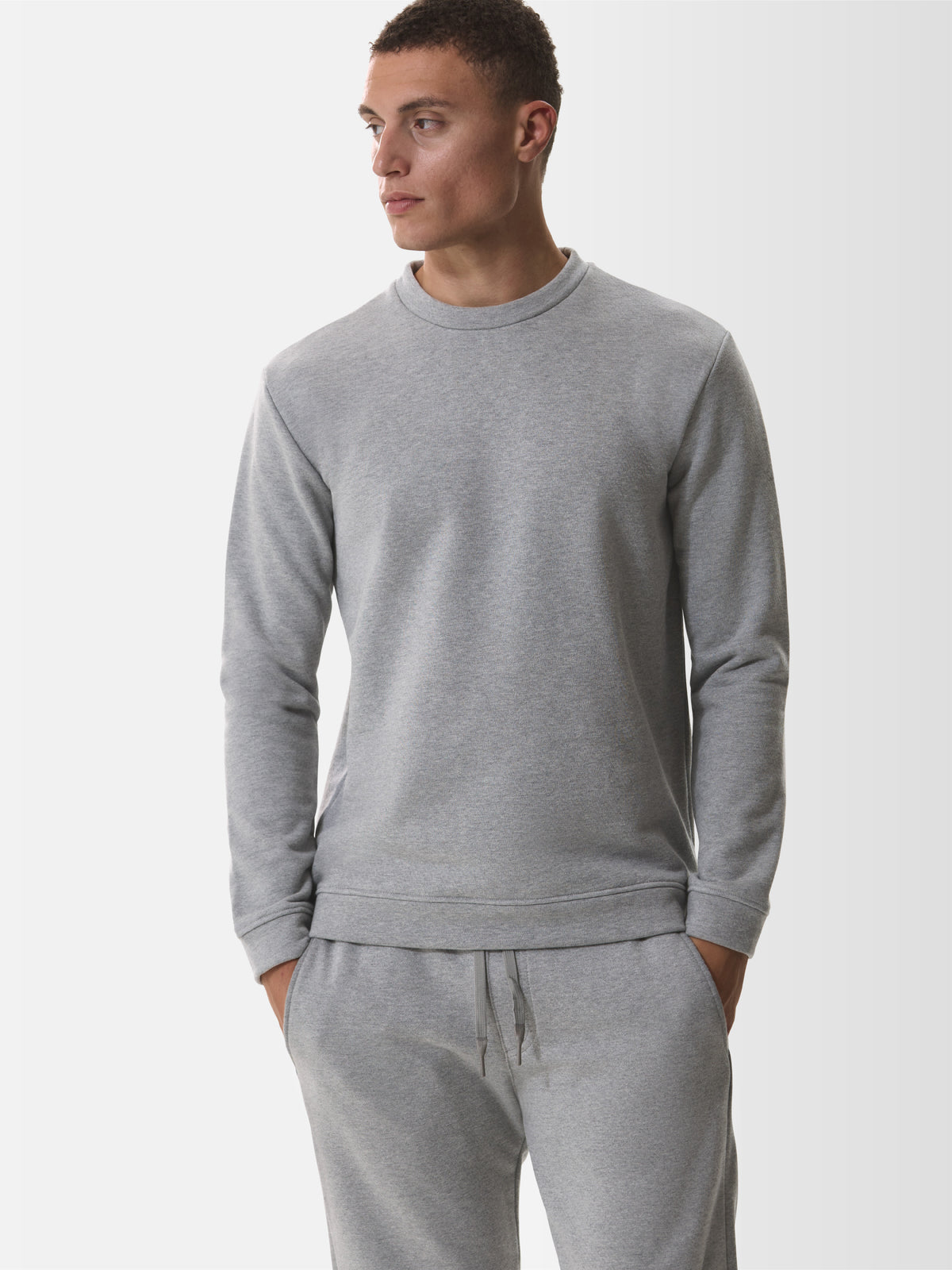 Fleece Sweater L/S | Light Grey Melange