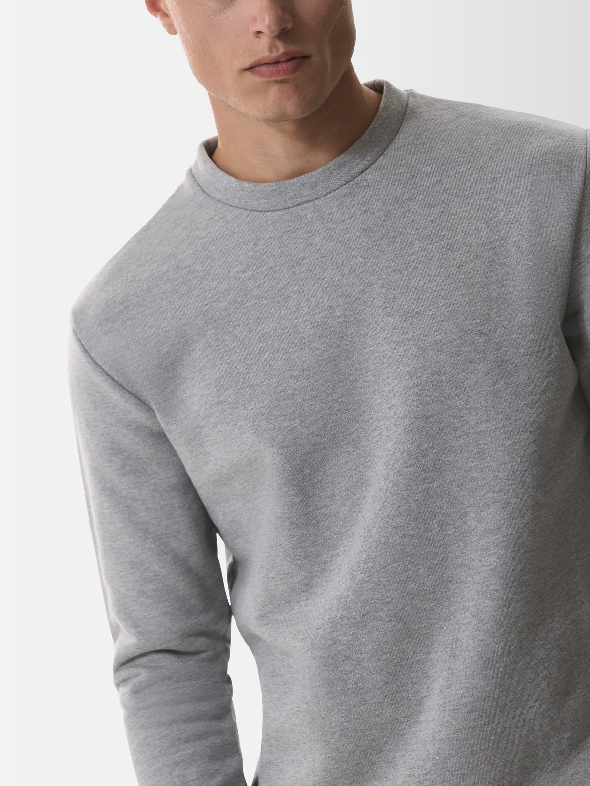 Fleece Sweater L/S | Light Grey Melange