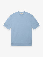 Single Jersey Supima Cuffed T-Shirt | Light Blue Melange