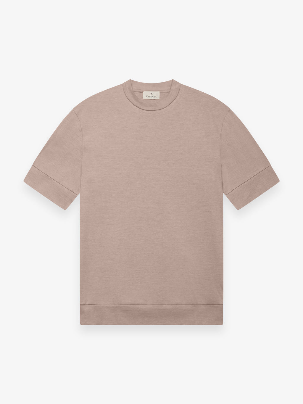 Single Jersey Supima Cuffed T-Shirt | Light Taupe Melange