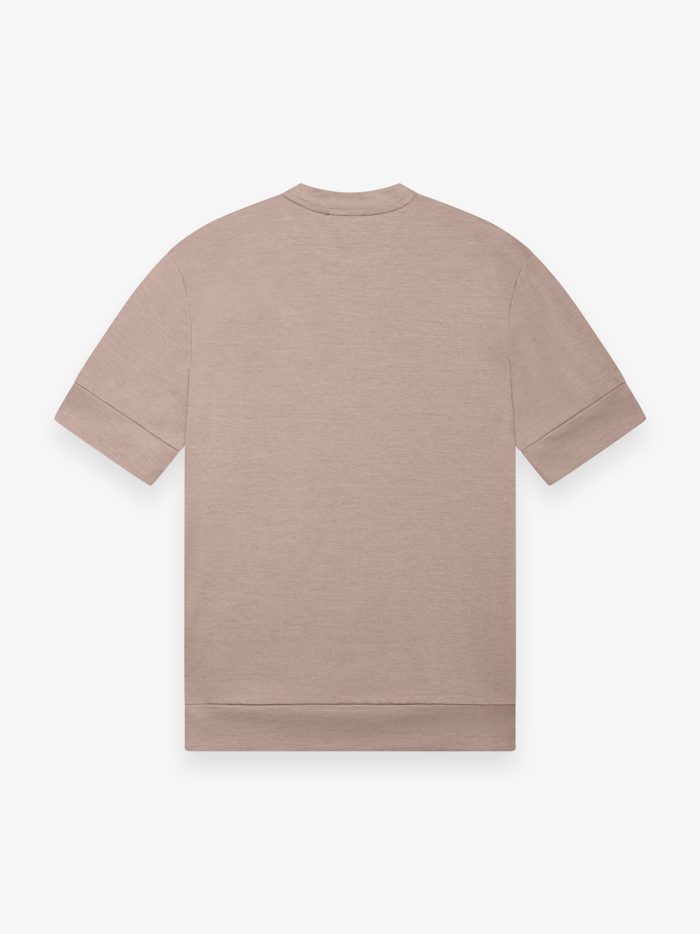 Single Jersey Supima Cuffed T-Shirt | Light Taupe Melange