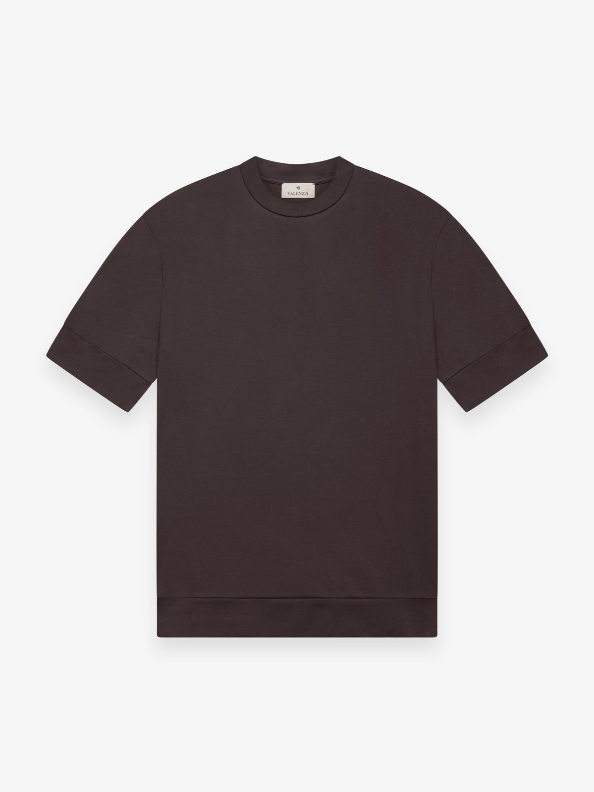 Single Jersey Supima Cuffed T-Shirt | Dark Brown
