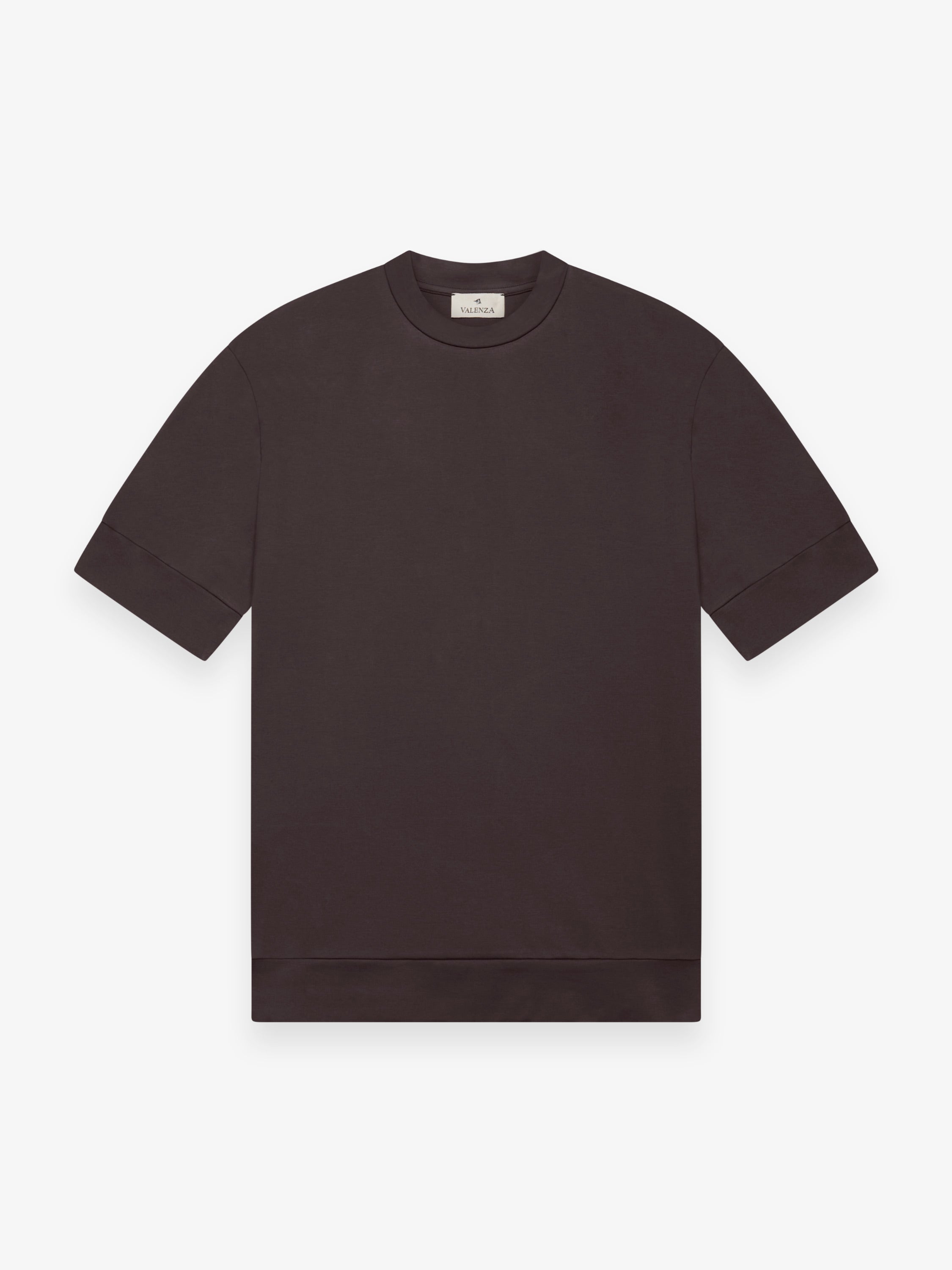 Single Jersey Supima Cuffed T-Shirt | Dark Brown