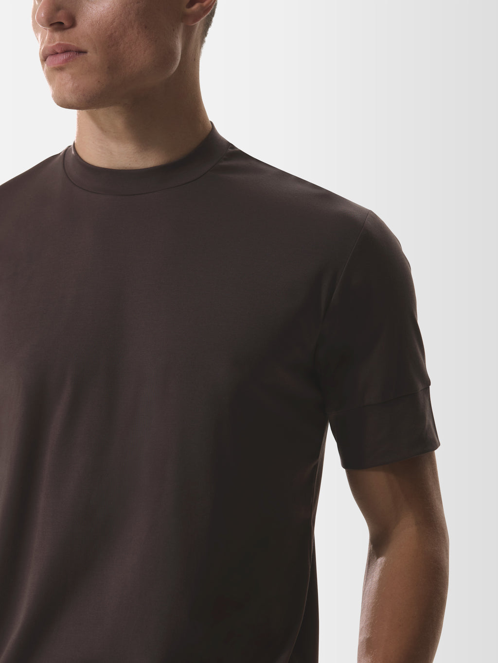 Single Jersey Supima Cuffed T-Shirt | Dark Brown