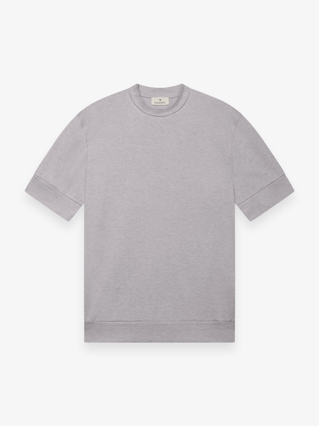 Single Jersey Supima Cuffed T-Shirt | Light Grey Melange
