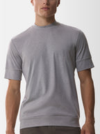 Single Jersey Supima Cuffed T-Shirt | Light Grey Melange