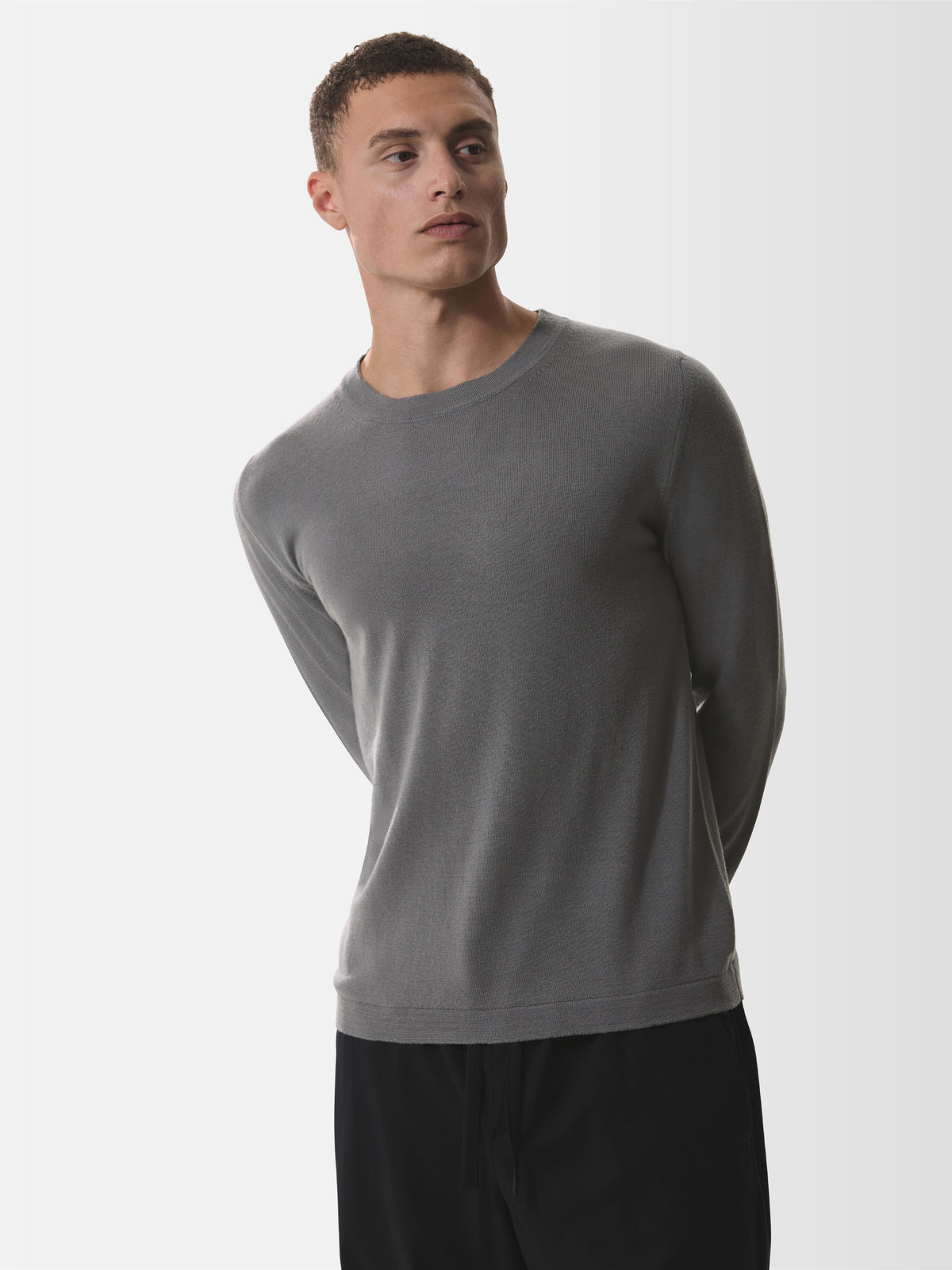 Cashwool Extrafine Merino Crew Neck | Dark Grey