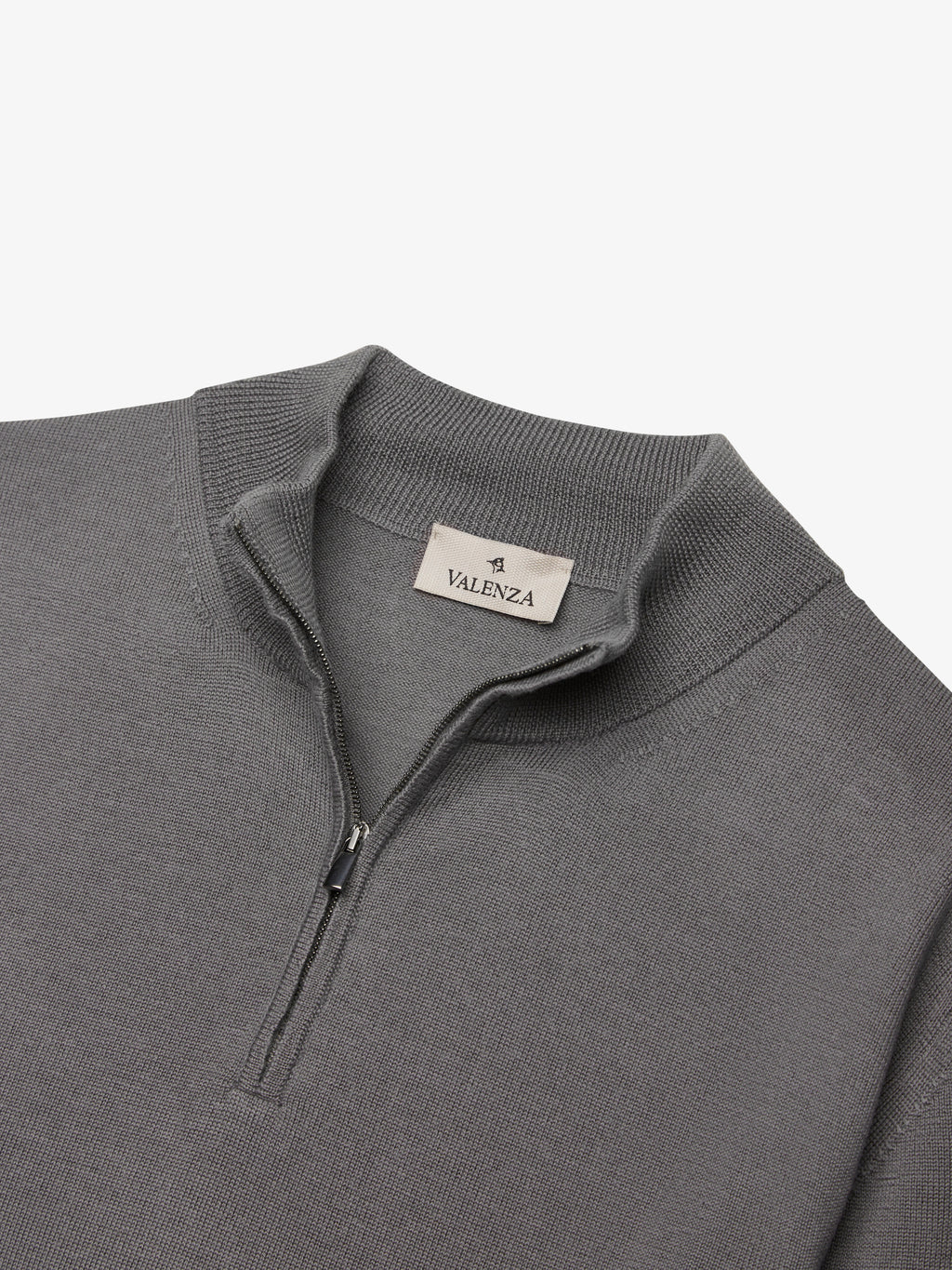 Cashwool Extrafine Merino Quarter Zip | Dark Grey