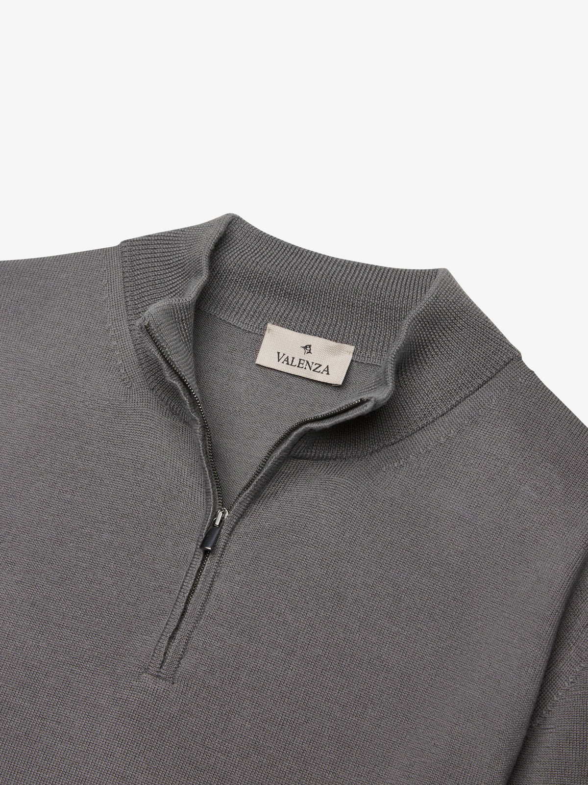 Cashwool Extrafine Merino Quarter Zip | Dark Grey