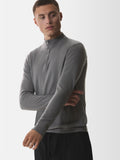 Cashwool Extrafine Merino Quarter Zip | Dark Grey