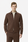 Wool Stretch Overshirt | Dark Brown