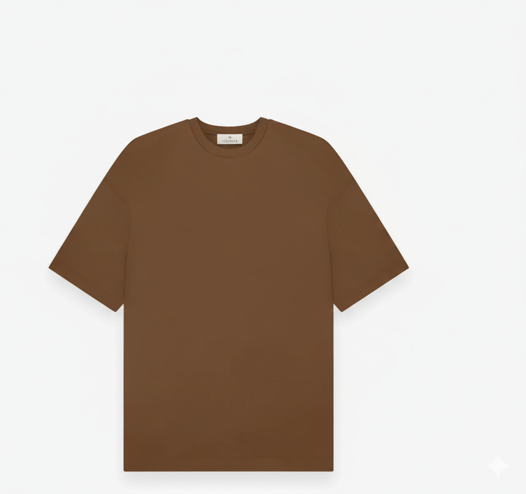 Interlock Supima Oversized T-shirt | Coffee