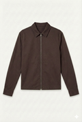 Wool Stretch Zip Overshirt | Dark Bordeaux